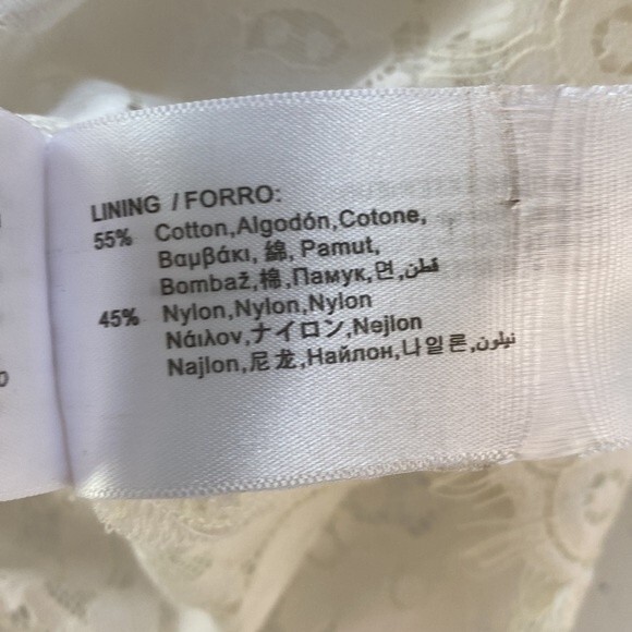 ST. STUDIO Georgette Covered Lace Badwing Button Up Cropped Shirt Short Sleeve - Picture 11 of 16